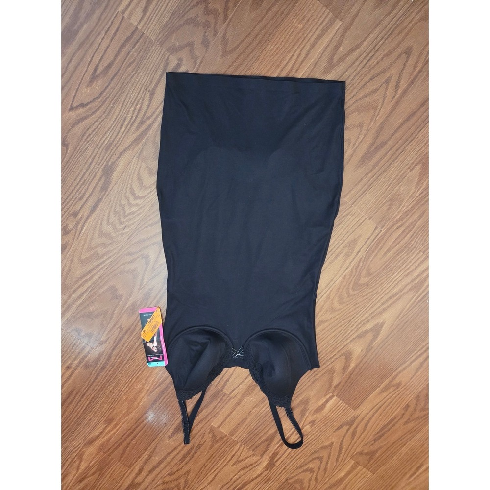 Black Bodysuit Slip Dress with Built in Bra Comfort Control Shapewear